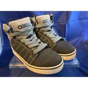 Osiris High Top Skate Shoes Black Grey Fabric Sneakers Women Size 4